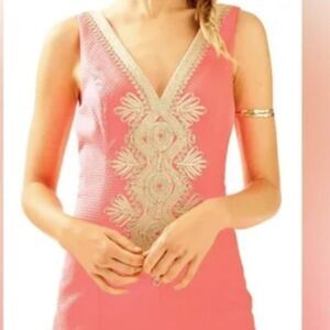MSRP $198 Lilly Pulitzer Junie Shift dress Size 0 Coral